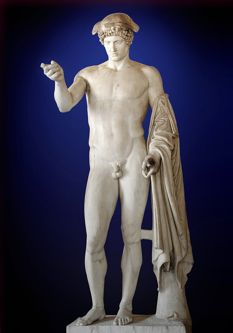 Der sogenannte Hermes Logios, römische Marmorkopie des späten 1. oder frühen 2. Jahrhunderts nach einem griechischen Original des 5. Jahrhunderts v. Chr., Palazzo Altemps, Rom