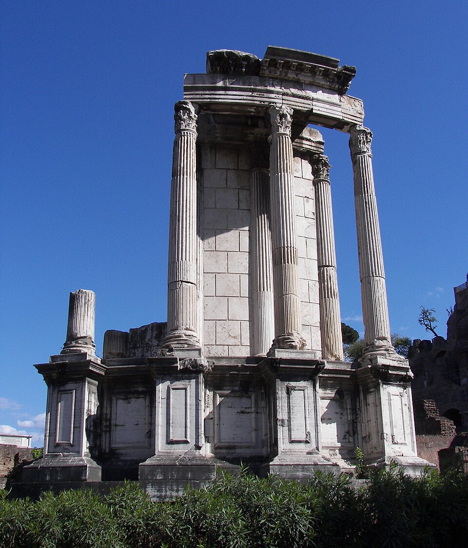 Der Rundtempel der Vesta auf dem Forum Romanum