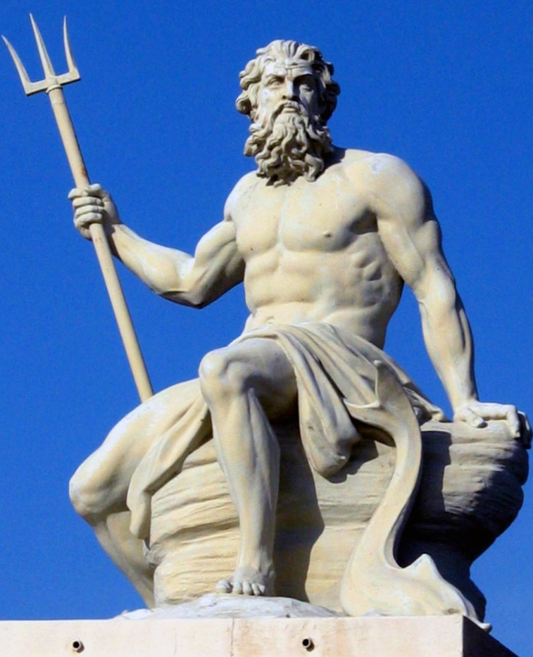 Poseidon mit dem Dreizack — Bronze am Hafen von Kopenhagen, 1902