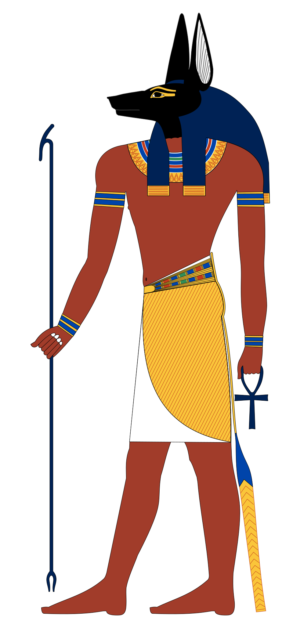 Anubis mit Schakalkopf — Zeichnung nach Grabmalereien