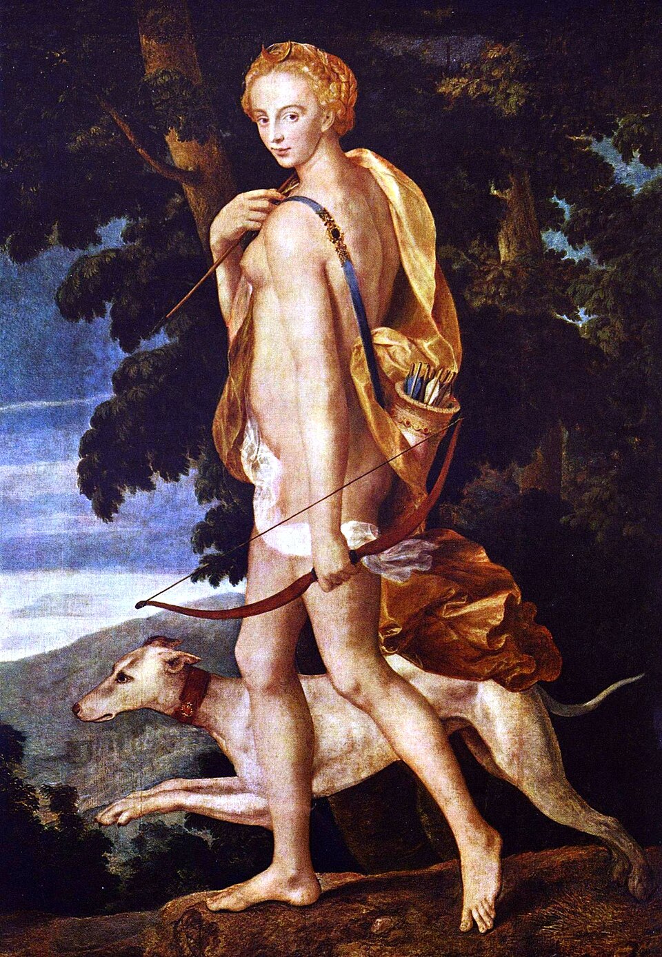 Diana als Jägerin — Schule von Fontainebleau, um 1550, Louvre