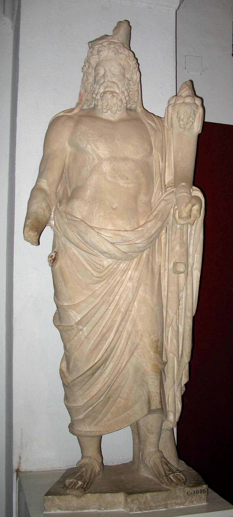 Saturn mit verhülltem Haupt und Sichel — römisches Mosaik, Bardo-Museum, Tunis
